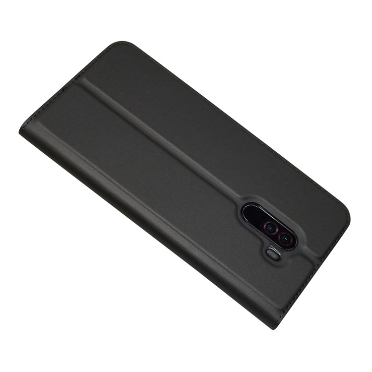 Auto-absorbed Card Holder Stand Leather Mobile Case for Xiaomi Pocophone F1 / Poco F1 (India) - Black-4