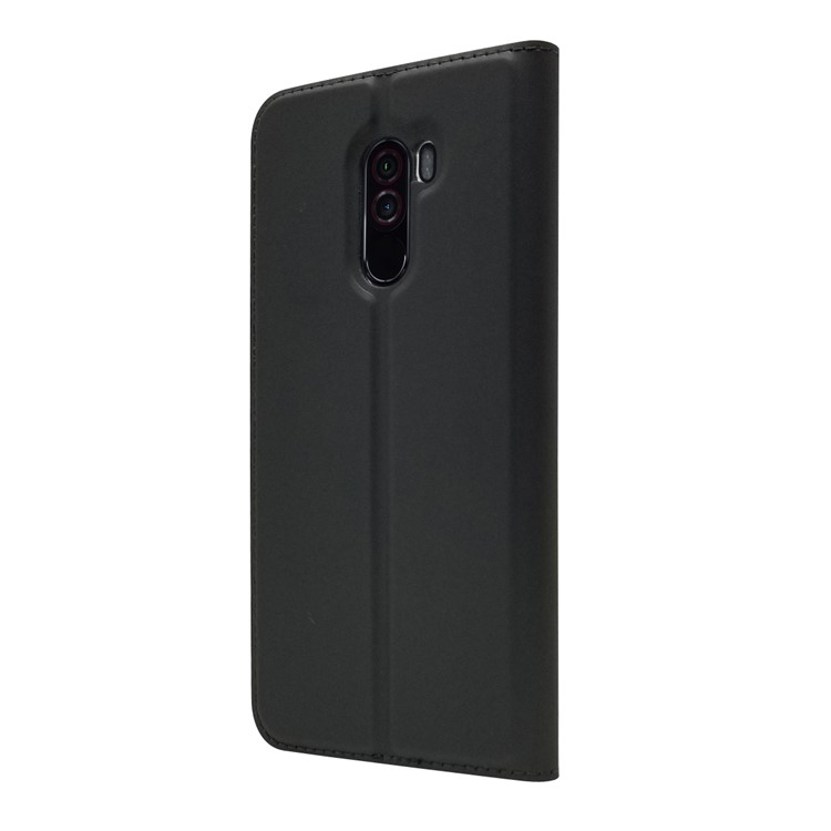 Auto-absorbed Card Holder Stand Leather Mobile Case for Xiaomi Pocophone F1 / Poco F1 (India) - Black-9