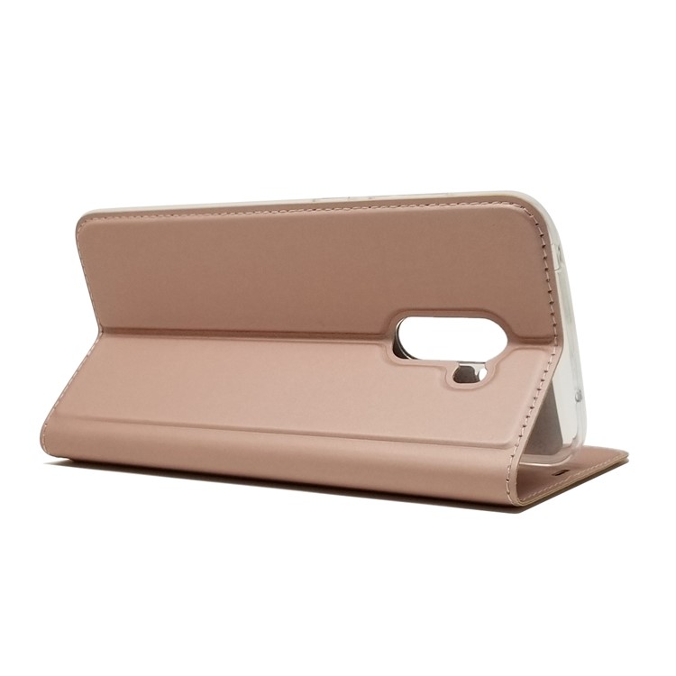 Auto-absorbed Card Holder Stand Leather Mobile Cover for Xiaomi Pocophone F1 / Poco F1 (India) - Rose Gold-6