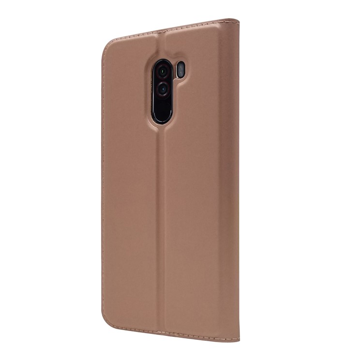 Auto-absorbed Card Holder Stand Leather Mobile Cover for Xiaomi Pocophone F1 / Poco F1 (India) - Rose Gold-9
