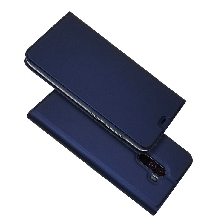 Auto-absorbed Card Holder Stand Leather Case Accessory for Xiaomi Pocophone F1 / Poco F1 (India) - Dark Blue-2