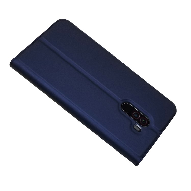 Auto-absorbed Card Holder Stand Leather Case Accessory for Xiaomi Pocophone F1 / Poco F1 (India) - Dark Blue-4