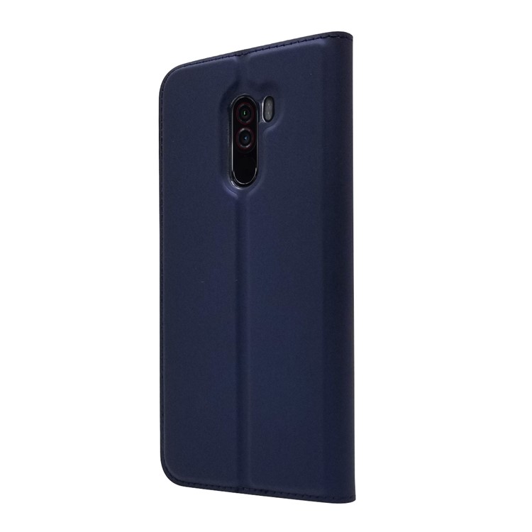 Auto-absorbed Card Holder Stand Leather Case Accessory for Xiaomi Pocophone F1 / Poco F1 (India) - Dark Blue-8