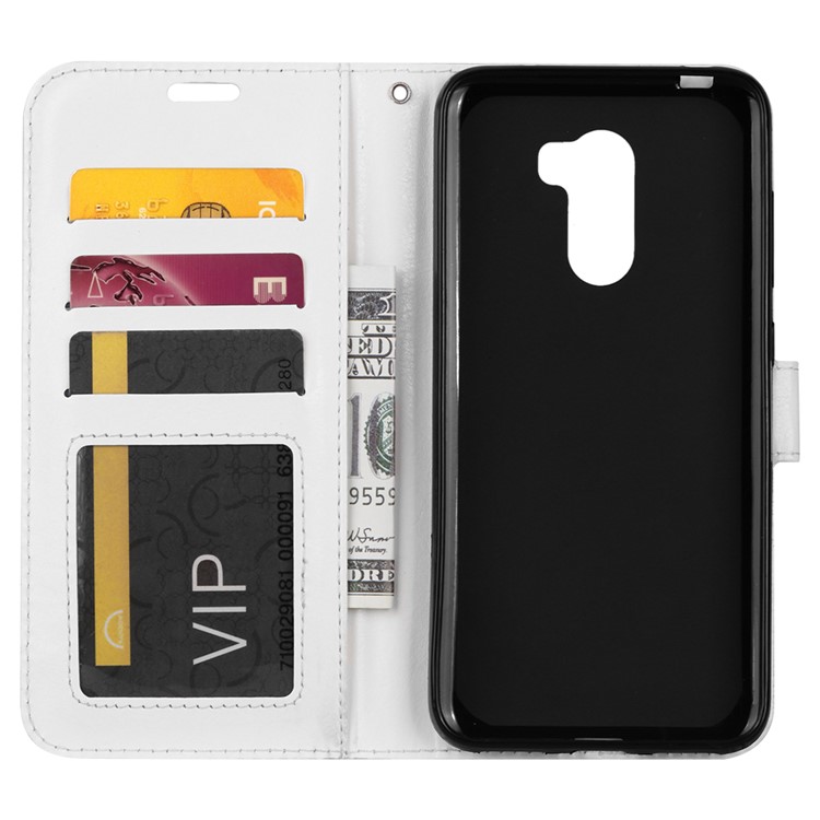 Crazy Horse Texture Wallet Stand Leather Phone Cover for Xiaomi Pocophone F1 / Poco F1 (India) - White-4
