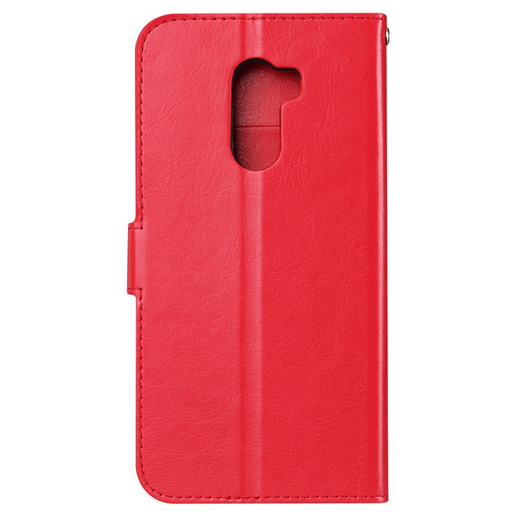 Crazy Horse Texture Wallet Stand Leather Phone Shell for Xiaomi Pocophone F1 / Poco F1 (India) - Red-3