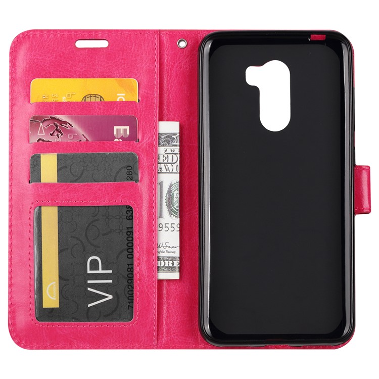 Crazy Horse Texture Wallet Stand Leather Phone Casing for Xiaomi Pocophone F1 / Poco F1 (India) - Rose-4