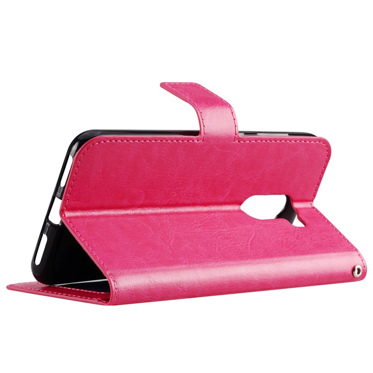 Crazy Horse Texture Wallet Stand Leather Phone Casing for Xiaomi Pocophone F1 / Poco F1 (India) - Rose-5