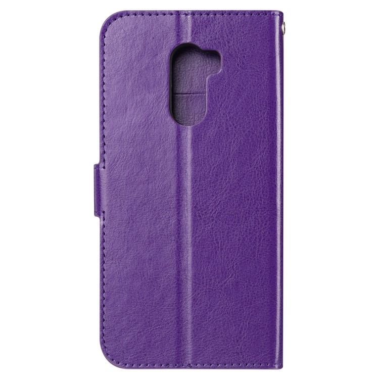 Crazy Horse Texture Wallet Stand Leather Cell Phone Case for Xiaomi Pocophone F1 / Poco F1 (India) - Purple-3
