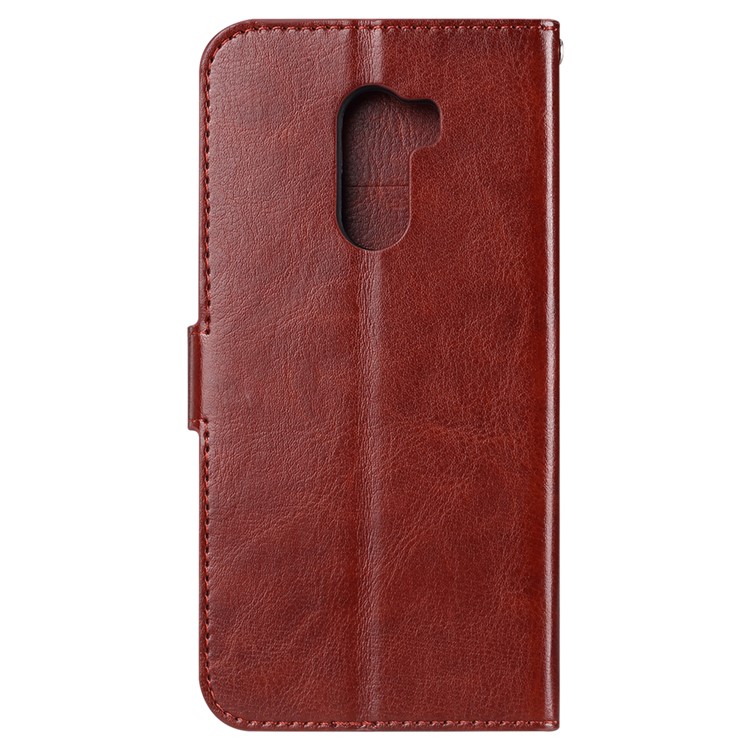 Crazy Horse Texture Wallet Stand Leather Protective Case for Xiaomi Pocophone F1 / Poco F1 (India) - Brown-3