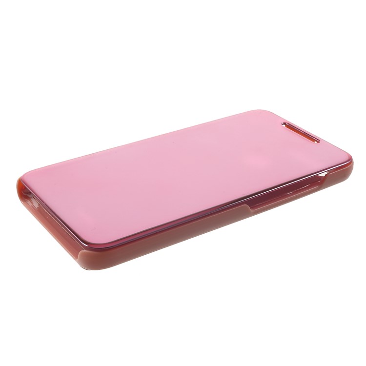 View Window Plated Mirror Surface Leather Stand Cover for Xiaomi Redmi 6 - Rose Gold-4