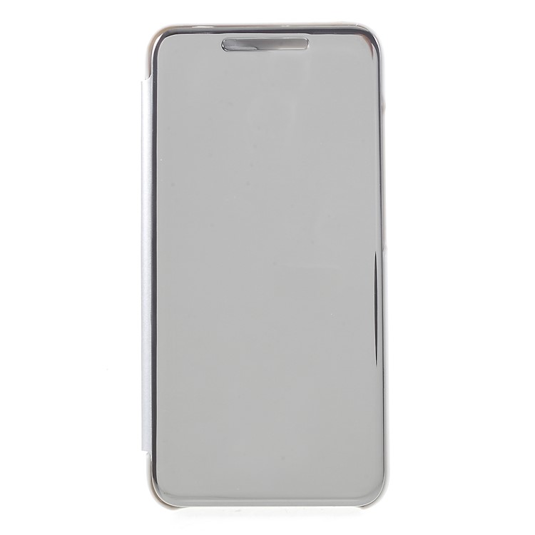 View Window Plated Mirror Surface Leather Stand Shell for Xiaomi Redmi 6 - Silver-1