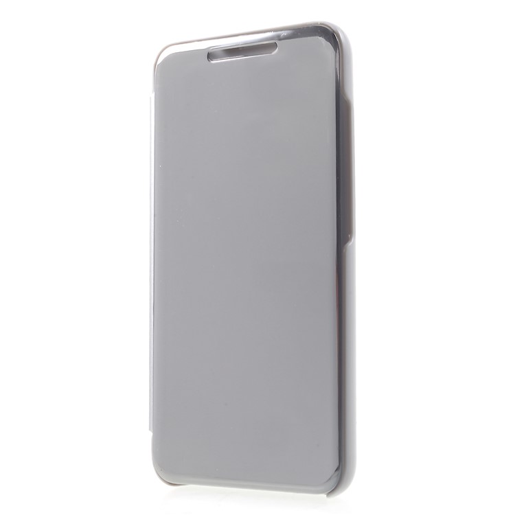 View Window Plated Mirror Surface Leather Stand Shell for Xiaomi Redmi 6 - Silver-3