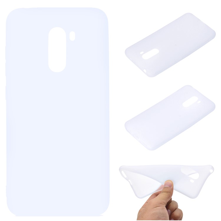 Caixa Traseira de TPU Fosca Macia Para Xiaomi Pocophone F1 / Poco F1 na Índia - Branco