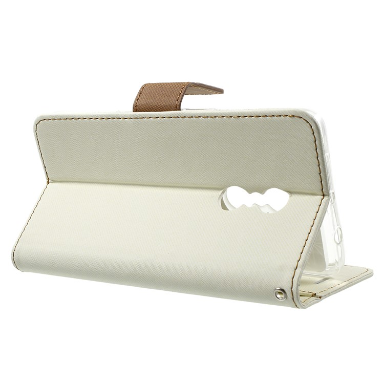 ROAR KOREA Twill Grain Leather Wallet Cover for Xiaomi Redmi Note 4 - White-3