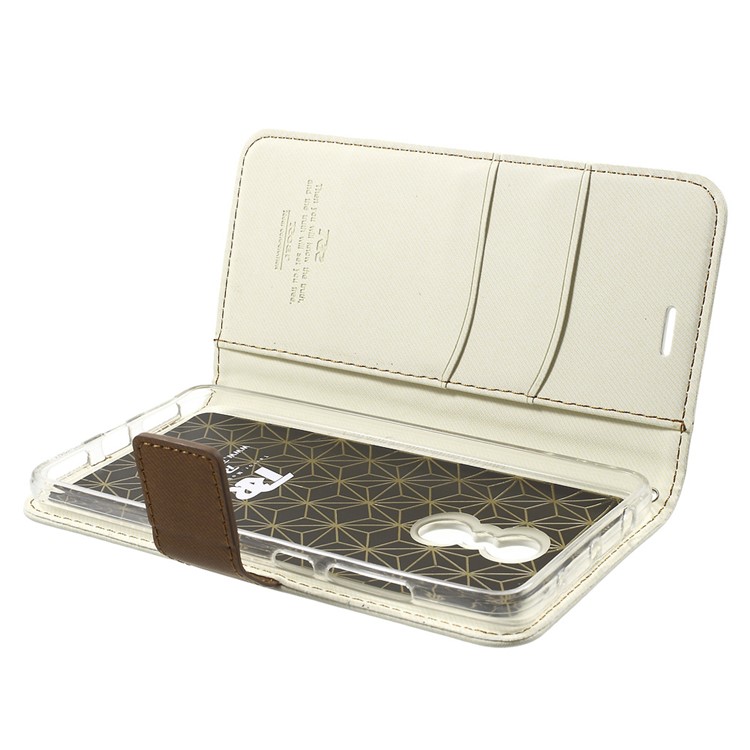 ROAR KOREA Twill Grain Leather Wallet Cover for Xiaomi Redmi Note 4 - White-5