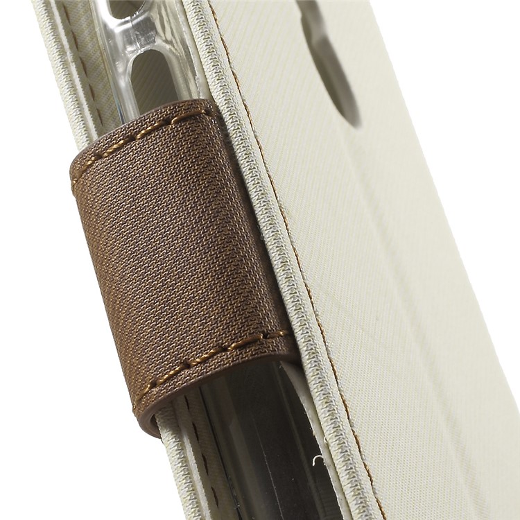 ROAR KOREA Twill Grain Leather Wallet Cover for Xiaomi Redmi Note 4 - White-8
