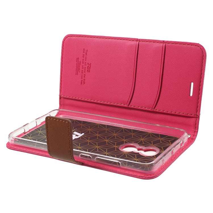 ROAR KOREA Twill Grain Leather Wallet Case Cover for Xiaomi Redmi Note 4 - Rose-5