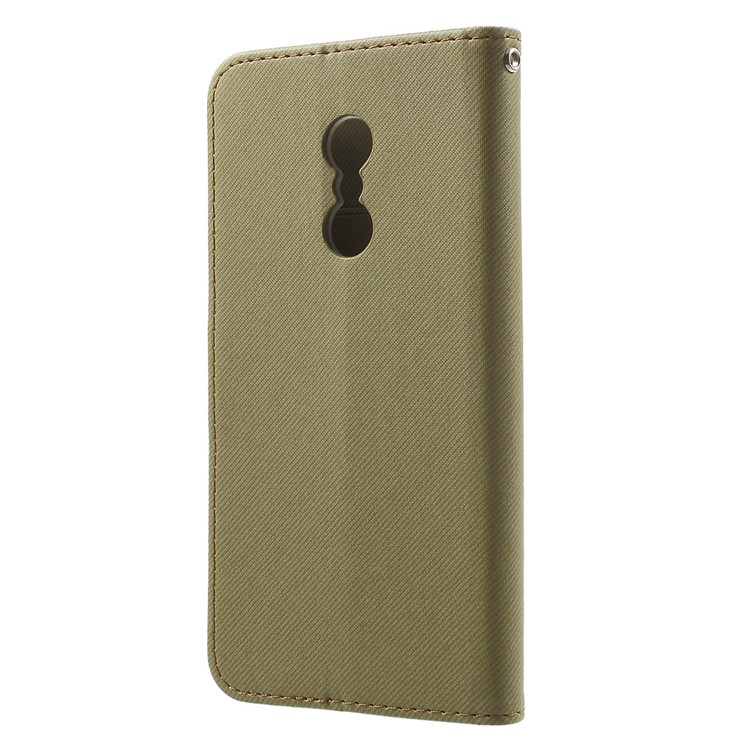 ROAR KOREA Twill Grain Leather Card Holder Case for Xiaomi Redmi Note 4 - Khaki-2