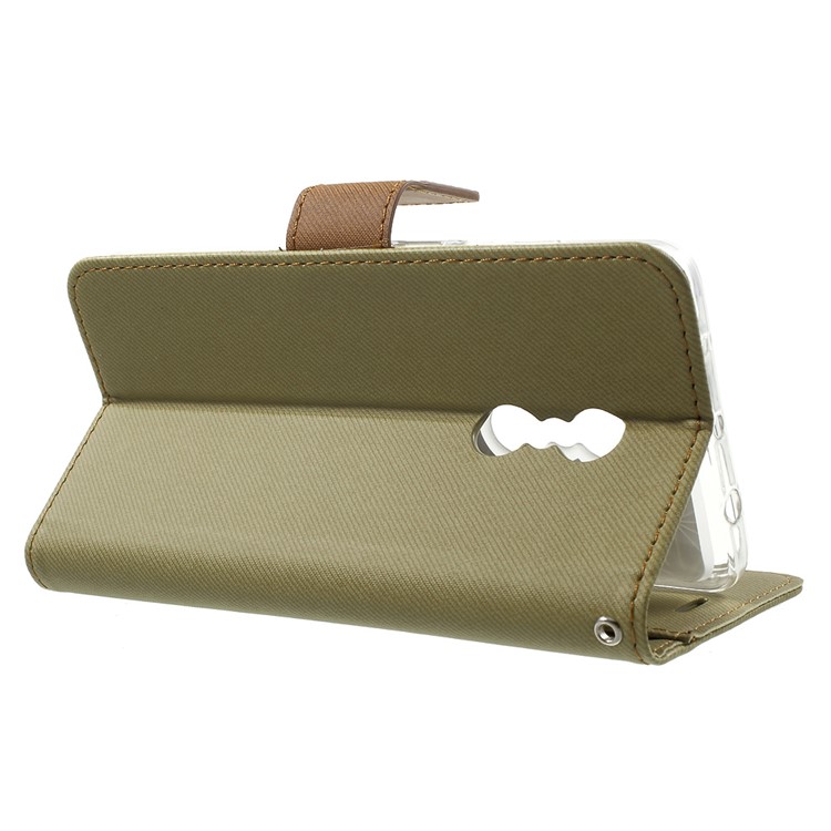 ROAR KOREA Twill Grain Leather Card Holder Case for Xiaomi Redmi Note 4 - Khaki-3
