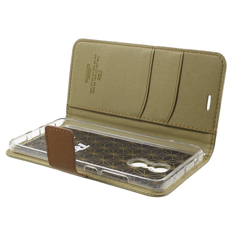 ROAR KOREA Twill Grain Leather Card Holder Case for Xiaomi Redmi Note 4 - Khaki-5