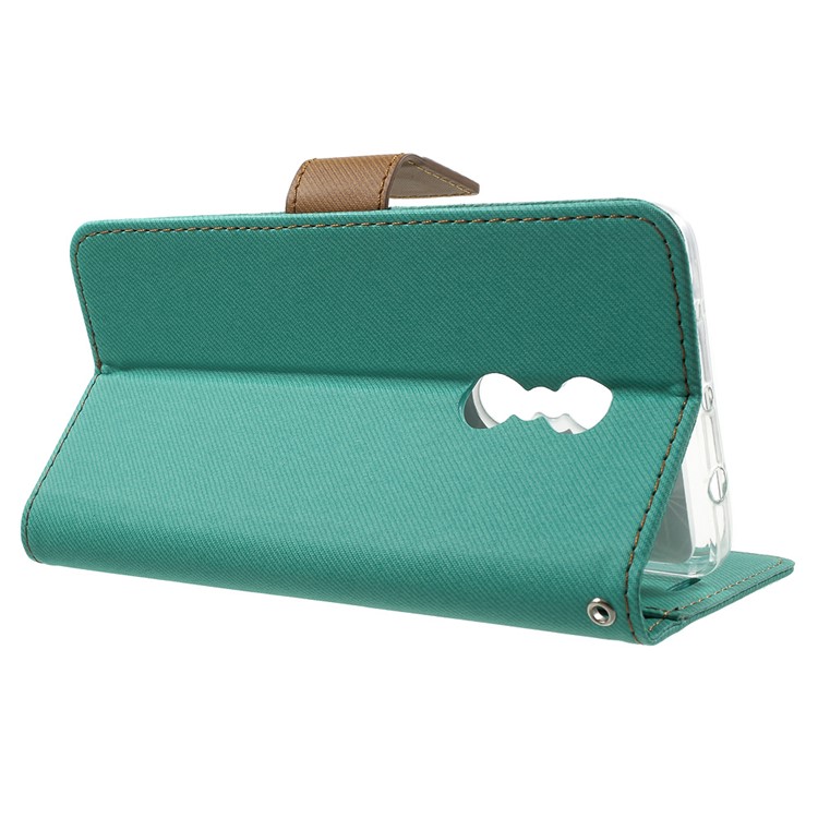 ROAR KOREA Twill Grain PU Leather Wallet Case for Xiaomi Redmi Note 4 - Green-3