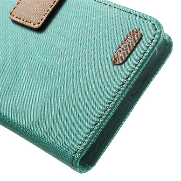ROAR KOREA Twill Grain PU Leather Wallet Case for Xiaomi Redmi Note 4 - Green-8