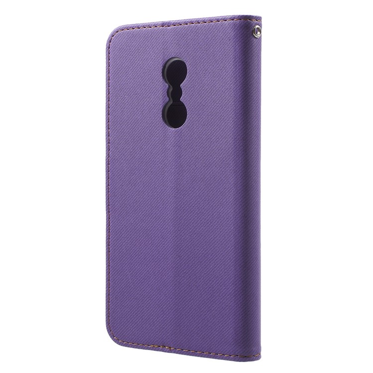 ROAR KOREA Twill Grain Magnetic Leather Wallet Case for Xiaomi Redmi Note 4 - Purple-2