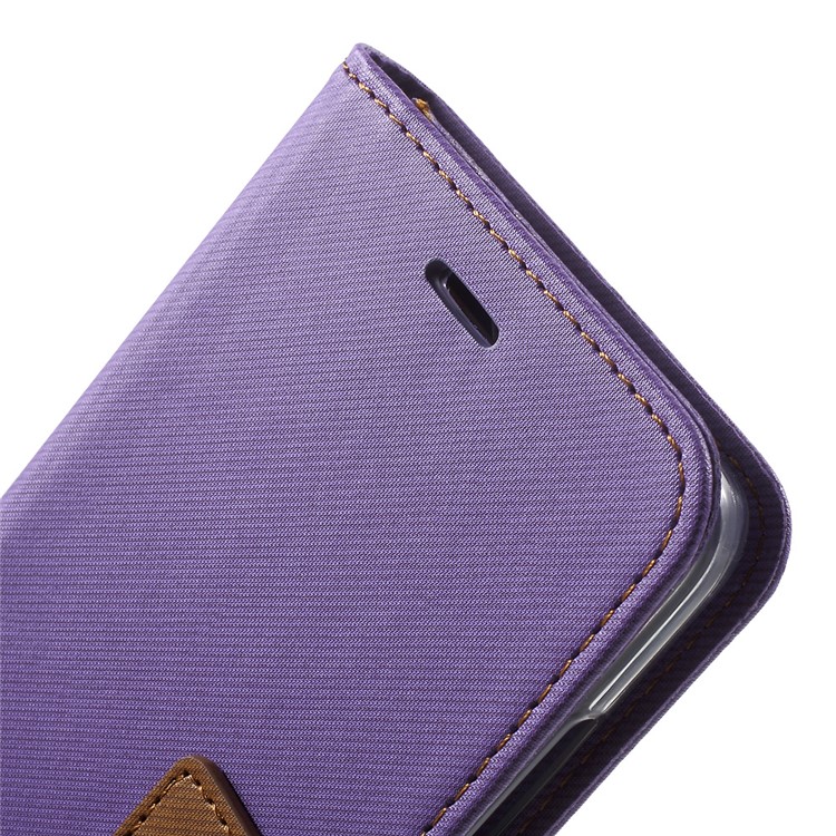 ROAR KOREA Twill Grain Magnetic Leather Wallet Case for Xiaomi Redmi Note 4 - Purple-6