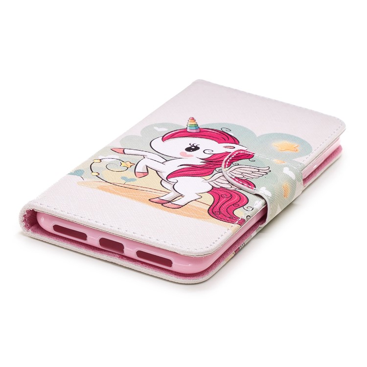 Pattern Printing Wallet Stand Leather Casing for Xiaomi Redmi Note 6 - Unicorn-11