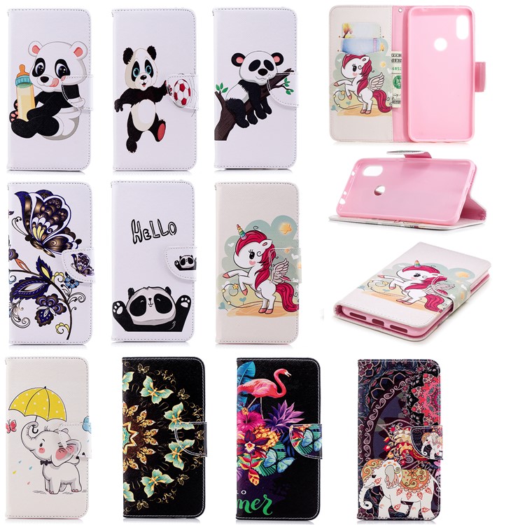 Pattern Printing Wallet Stand Leather Casing for Xiaomi Redmi Note 6 - Unicorn-14