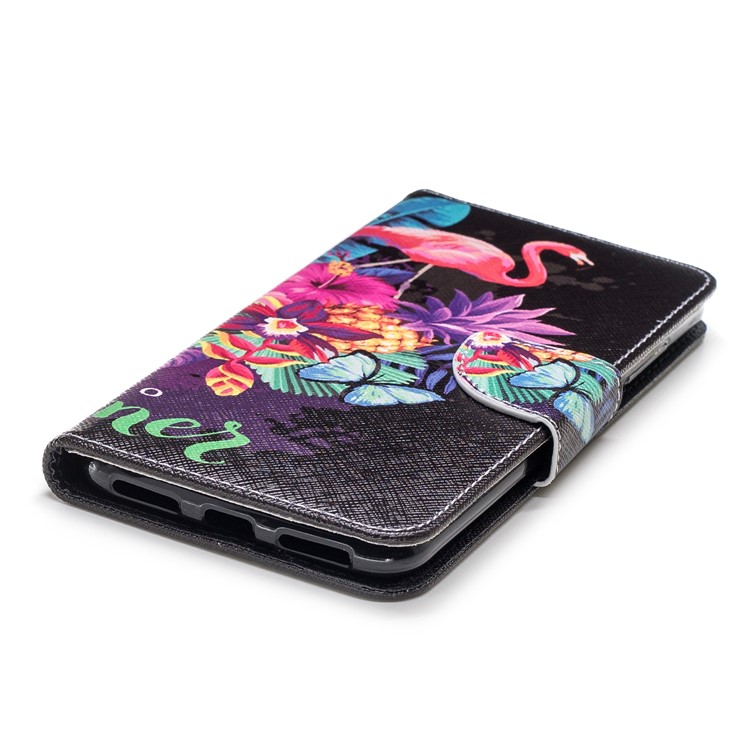 Pattern Printing Wallet Stand Leather Case for Xiaomi Redmi Note 6 Pro - Flamingo and Pineapple-11