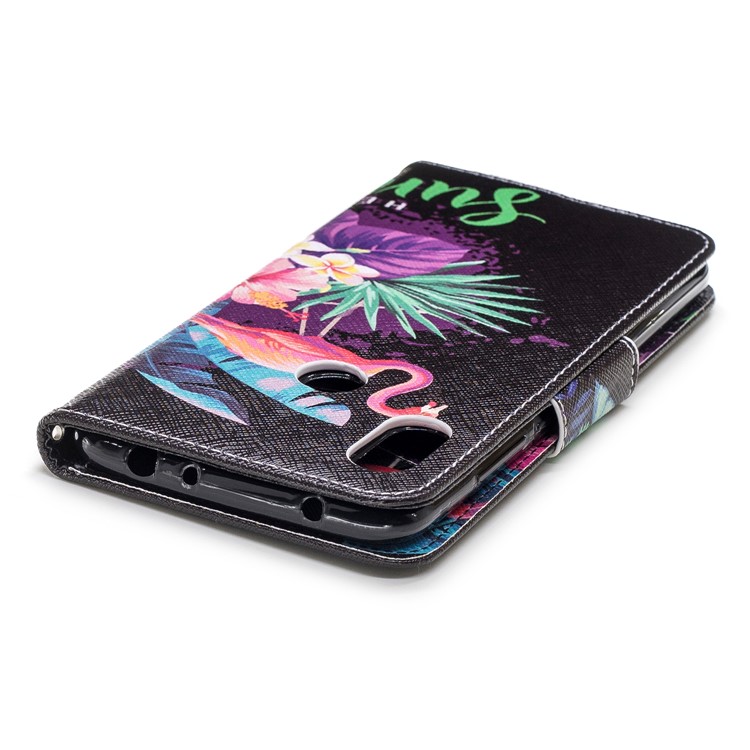 Pattern Printing Wallet Stand Leather Case for Xiaomi Redmi Note 6 Pro - Flamingo and Pineapple-12