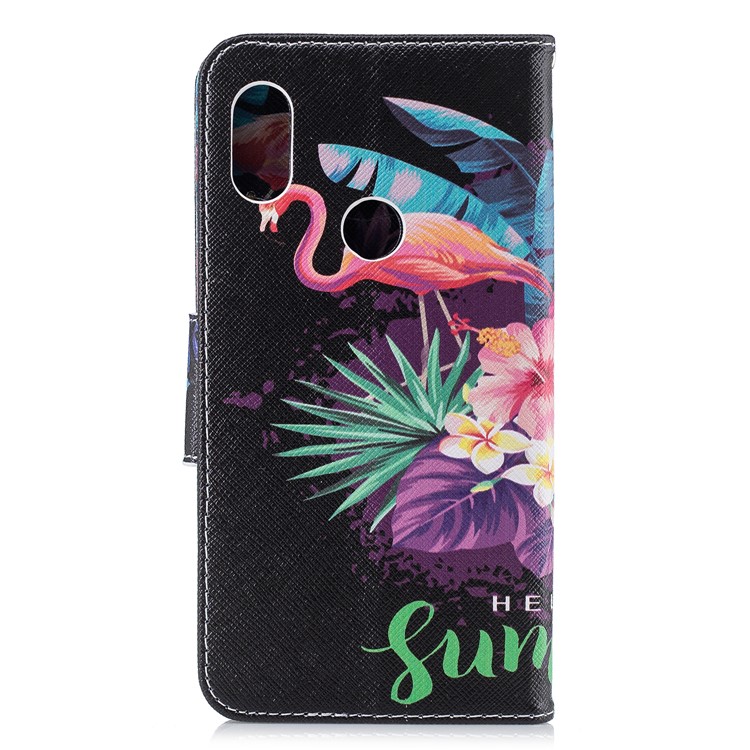 Pattern Printing Wallet Stand Leather Case for Xiaomi Redmi Note 6 Pro - Flamingo and Pineapple-8