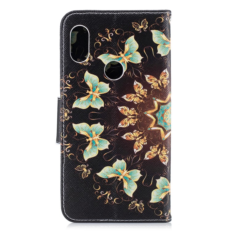 Pattern Printing Wallet Stand Leather Cover for Xiaomi Redmi Note 6 Pro - Colorized Butterflies-8