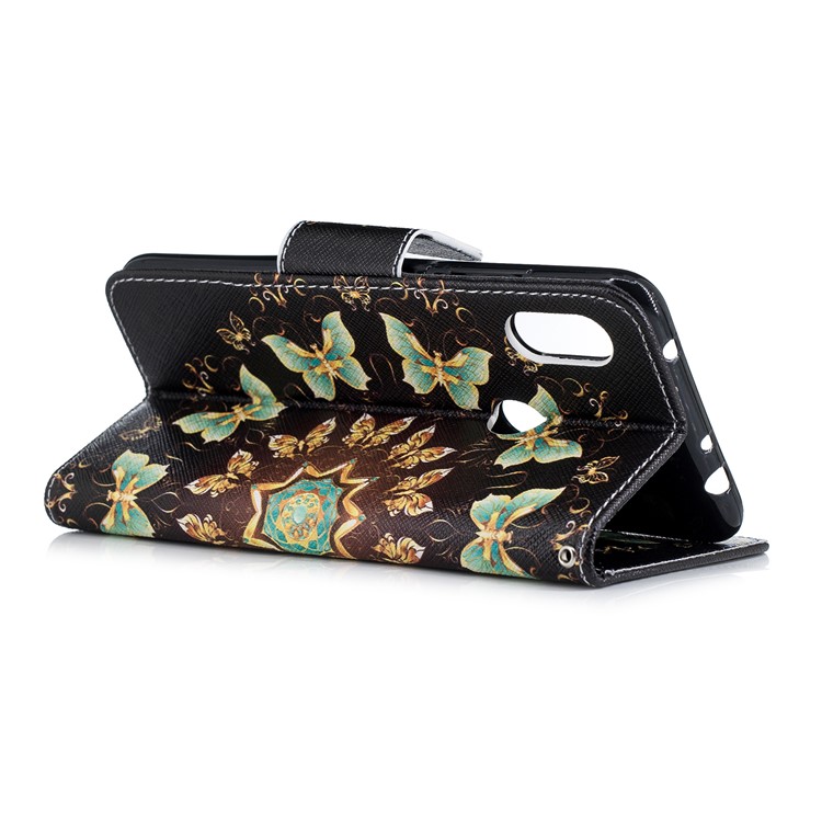 Pattern Printing Wallet Stand Leather Cover for Xiaomi Redmi Note 6 Pro - Colorized Butterflies-9
