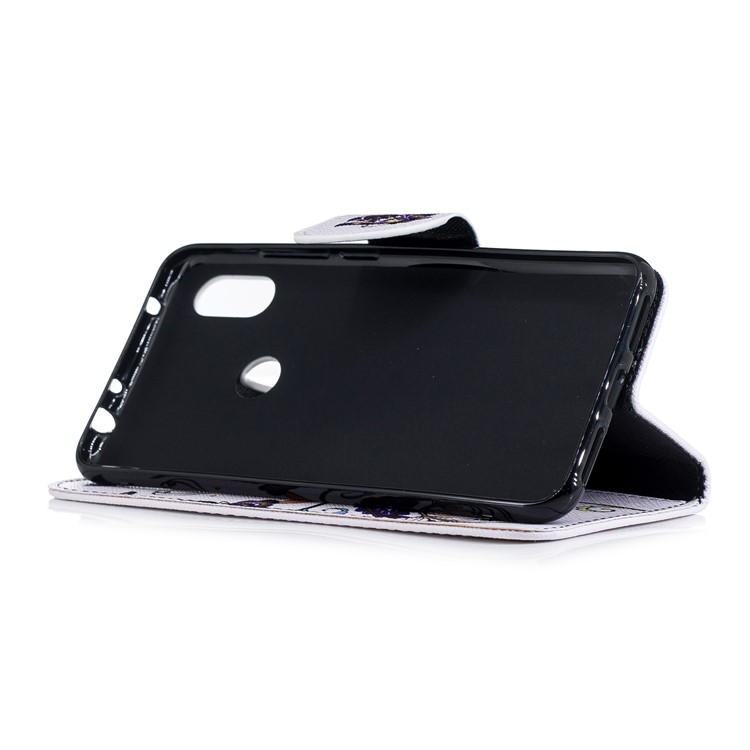 Pattern Printing Wallet Stand Leather Shell for Xiaomi Redmi Note 6 Pro - Butterfly and Flower-10