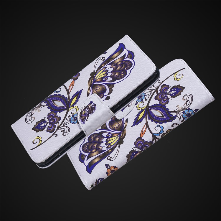 Pattern Printing Wallet Stand Leather Shell for Xiaomi Redmi Note 6 Pro - Butterfly and Flower-2