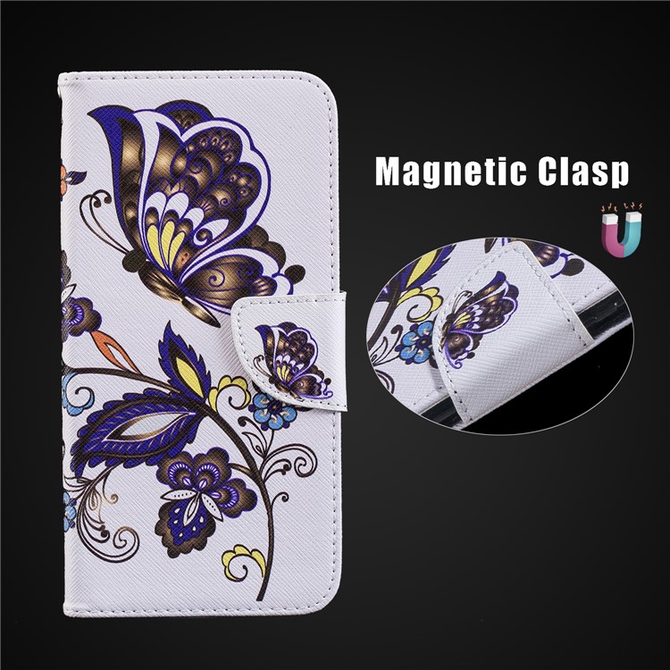 Pattern Printing Wallet Stand Leather Shell for Xiaomi Redmi Note 6 Pro - Butterfly and Flower-3