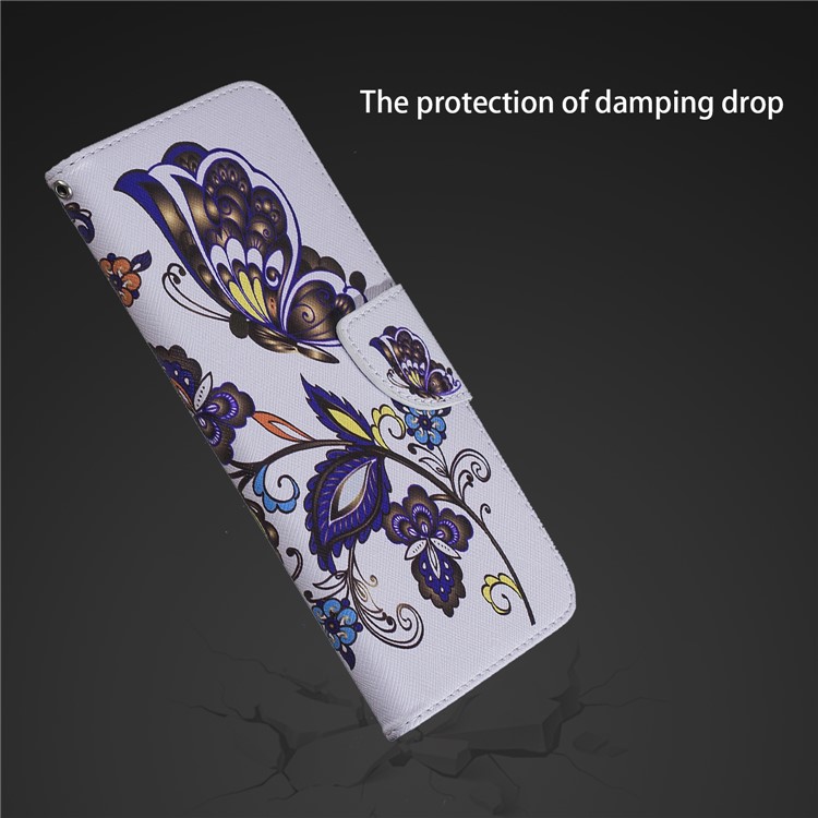 Pattern Printing Wallet Stand Leather Shell for Xiaomi Redmi Note 6 Pro - Butterfly and Flower-5