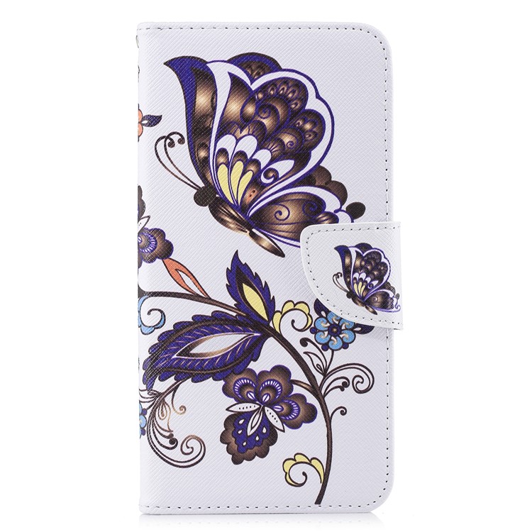 Pattern Printing Wallet Stand Leather Shell for Xiaomi Redmi Note 6 Pro - Butterfly and Flower-7