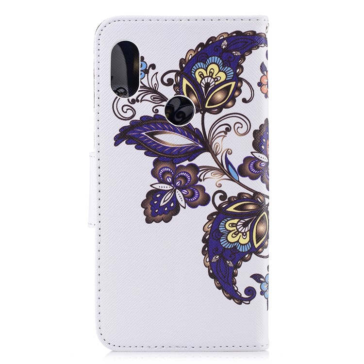 Pattern Printing Wallet Stand Leather Shell for Xiaomi Redmi Note 6 Pro - Butterfly and Flower-8