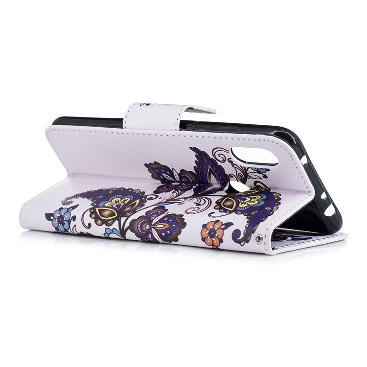 Pattern Printing Wallet Stand Leather Shell for Xiaomi Redmi Note 6 Pro - Butterfly and Flower-9