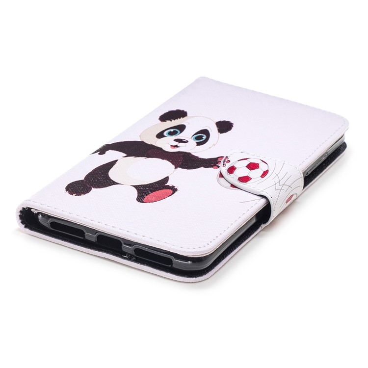 Pattern Printing Wallet Stand Leather Phone Case for Xiaomi Redmi Note 6 Pro - Panda Playing Football-11