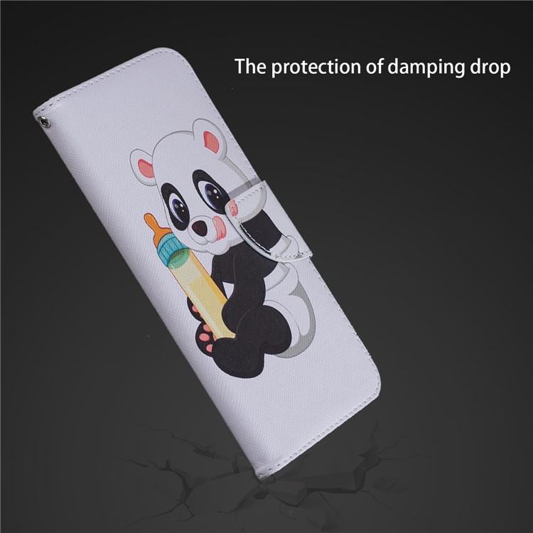 Pattern Printing Wallet Stand Leather Cellphone Case for Xiaomi Redmi Note 6 Pro - Panda Holding a Bottle-5