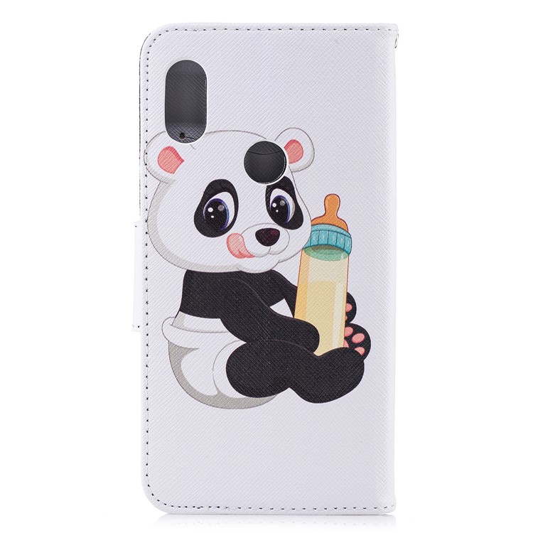 Pattern Printing Wallet Stand Leather Cellphone Case for Xiaomi Redmi Note 6 Pro - Panda Holding a Bottle-8