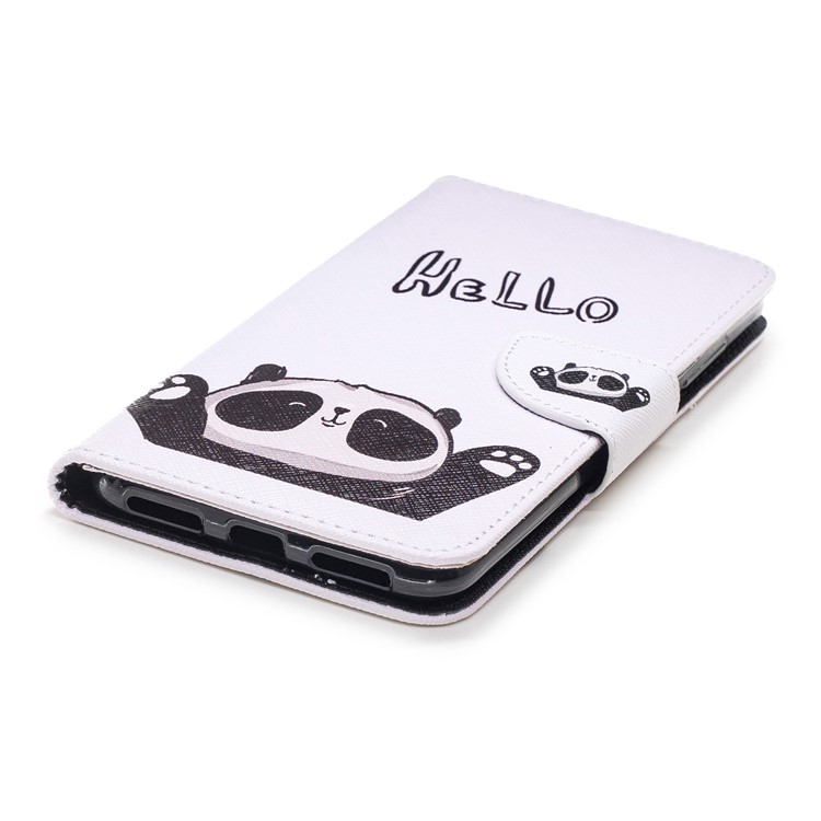 Pattern Printing Wallet Stand Leather Accessory Case for Xiaomi Redmi Note 6 Pro - Adorable Panda-11
