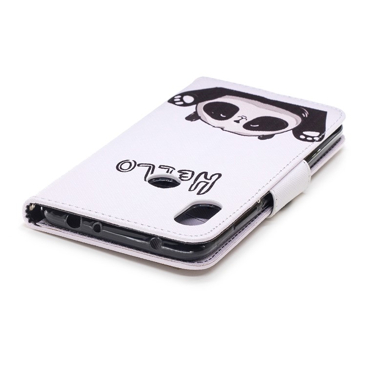 Pattern Printing Wallet Stand Leather Accessory Case for Xiaomi Redmi Note 6 Pro - Adorable Panda-12
