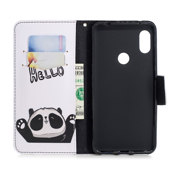 Pattern Printing Wallet Stand Leather Accessory Case for Xiaomi Redmi Note 6 Pro - Adorable Panda-13