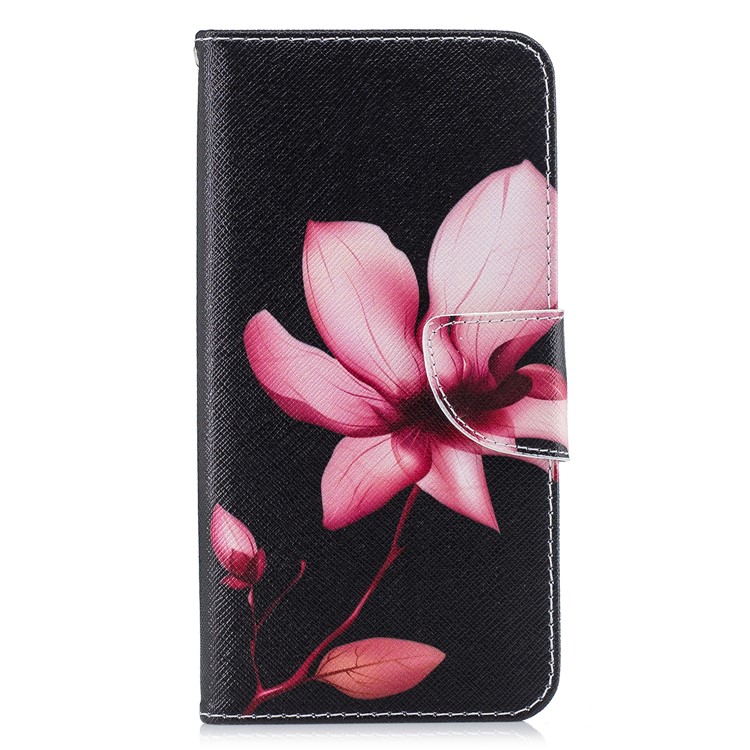 Pattern Printing PU Leather Magnetic Wallet Stand Case for Xiaomi Redmi Note 6 - Pink Flower-7