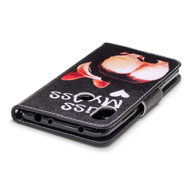 Pattern Printing PU Leather Magnetic Wallet Stand Cover for Xiaomi Redmi Note 6 Pro - Kiss My Ass-12